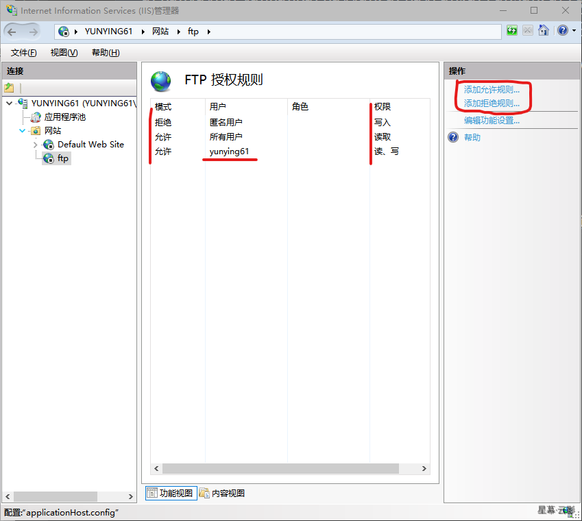 FTP授权规则举例